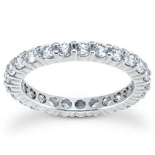 1.25 Ct Round Real Diamond Eternity Ladies Band Solid Gold 14K