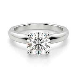 1.25 Ct Solitaire Round Cut Natural Earth Mined Diamond Wedding Ring White Gold Jewellery