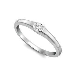 1.25 Ct Sparkling Round Cut Real Diamond Engagement Ring Solitaire