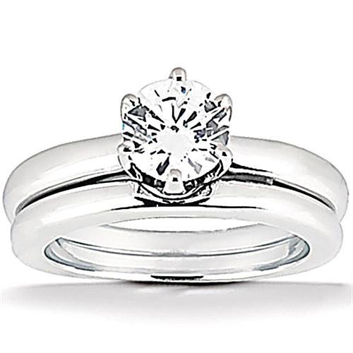 1.25 Ct. Real Diamonds Solitaire Engagement Ring Set Ladies Jewelry New