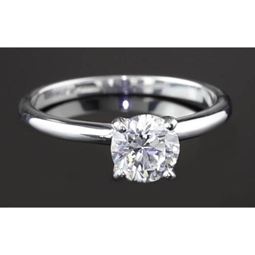 1.25 Round Diamond Solitaire Real Engagement Ring White Gold 14K