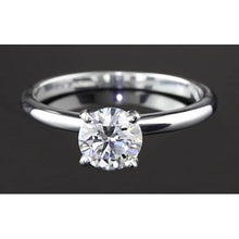 1.25 Round Diamond Solitaire Real Engagement Ring White Gold 14K