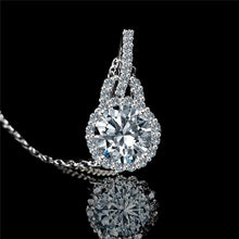 1.27 Ct Round Halo Diamond Necklace Pendant 14K White Gold