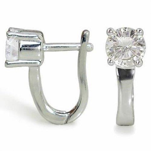 1.3 Ct Prong Set Round Natural Earth Mined Diamond Drop Earring