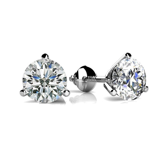 1.3 Ct Round Solitaire Real Diamond Stud Earring