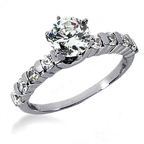1.30 Carats Natural Diamond Anniversary Ring White Gold Jewelry