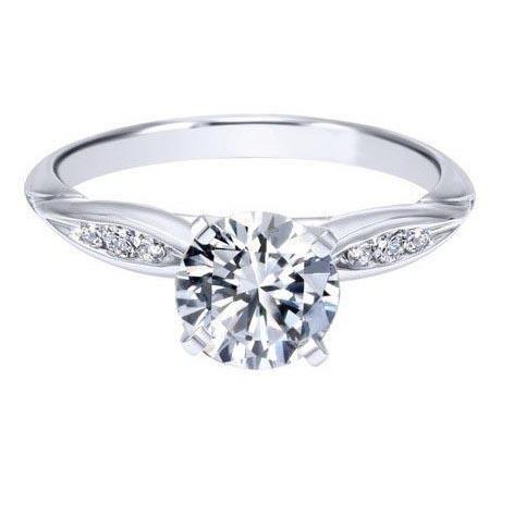 1.30 Carats Natural Diamond Engagement Ring White Gold 14K