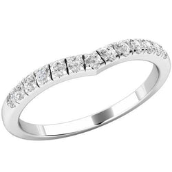 1.30 Carats Round Cut Real Diamond Wedding Band Solid White Gold 14K