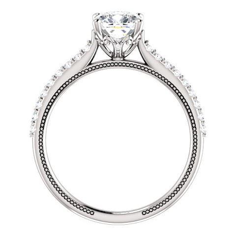 1.30 Ct Cushion Diamond Engagement Ring With Accents