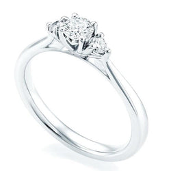 1.30 Ct Round Cut 3 Stone Real Diamond Engagement Ring