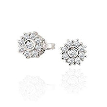 1.30 Ct Round Cut Genuine Diamond Stud Halo Earring 14K White Gold