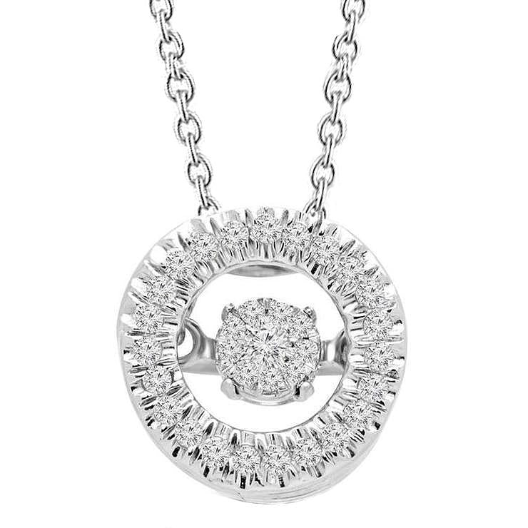 1.32 Carats Gorgeous Round Real Diamond Pendant Necklace White Gold 14K