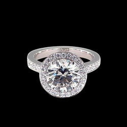 1.34 Carats Halo Natural Diamond Engagement Ring