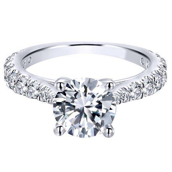 1.35 Carats Round Cut Natural Diamond Engagement Ring Gold Jewelry