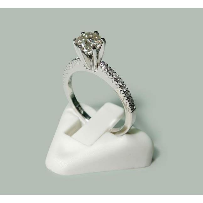 1.35 Carats Round Real Diamond Anniversary Ring 14K  Gold