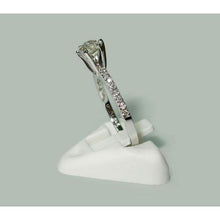 1.35 Carats Round Real Diamond Anniversary 14K White Gold