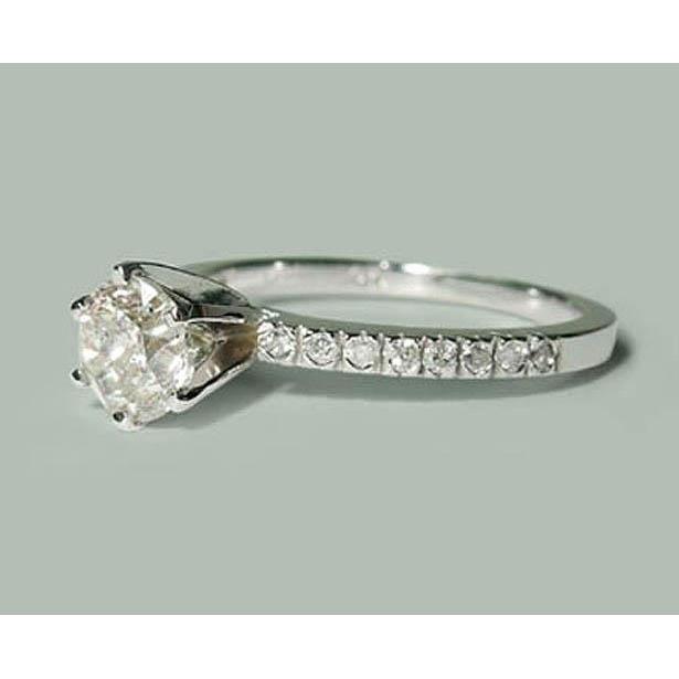 1.35 Carats Round  Anniversary Ring 14K White Gold