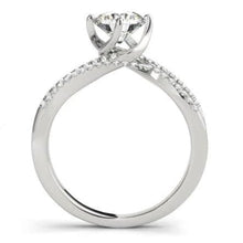 1.35 Carats Round Real Diamond Solitaire Ring With Accents Twisted Shank