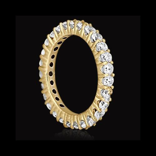 1.35 Ct Round Diamond Eternity Band 14K Yellow Gold