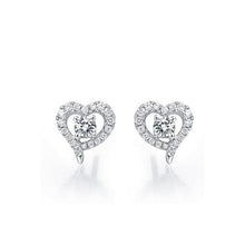 1.36 Carats Real Natural Earth Mined Diamond Heart Shape Halo Stud Earring 14K White Gold