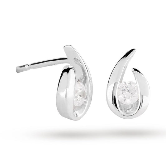 1.4 Ct Bezel Set Round Cut Real Diamond Stud Earring