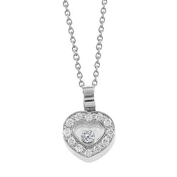 1.4 Ct Round Genuine Brilliant Diamond Heart Shape Pendant Necklace