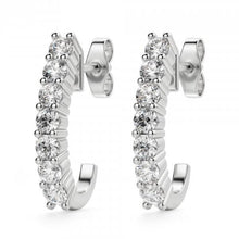 1.4 Ct Round Real Natural Earth Mined Diamond J Hoop Earring
