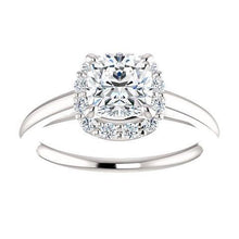 1.40 Carats Real Diamonds Halo Ring 14K White Gold