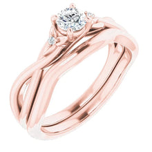 1.40 Carats Ring Three Stone Genuine Diamond Rose Gold 14K Twisted Shank New