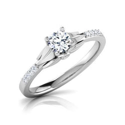1.40 Carats Round Cut Real Diamond Engagement Ring White Gold 14K