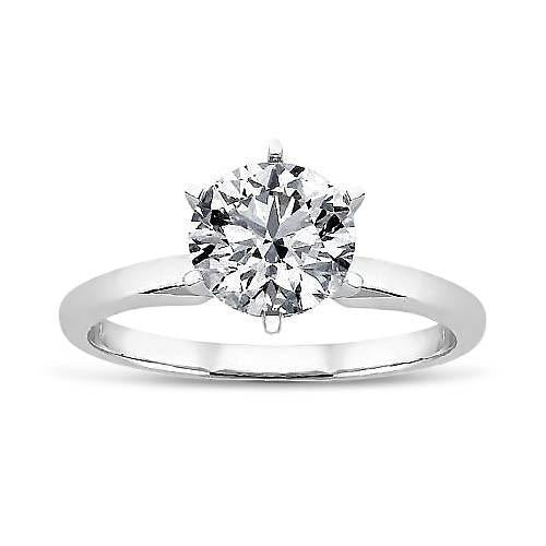 1.40 Carats Round Genuine Diamond Solitaire Engagement Ring Jewelry