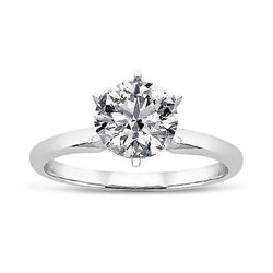 1.40 Carats Round Genuine Diamond Solitaire Engagement Ring Jewelry