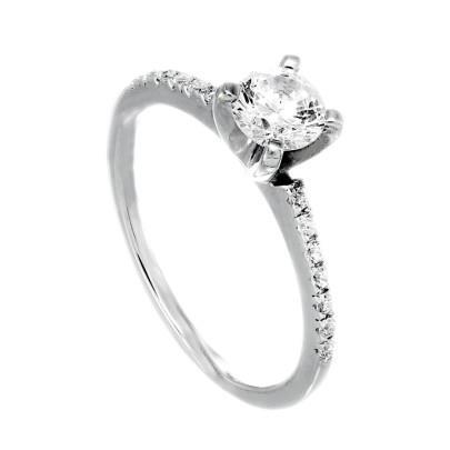 1.40 Ct Brilliant Cut Solitaire With Accents Natural Diamond Ring