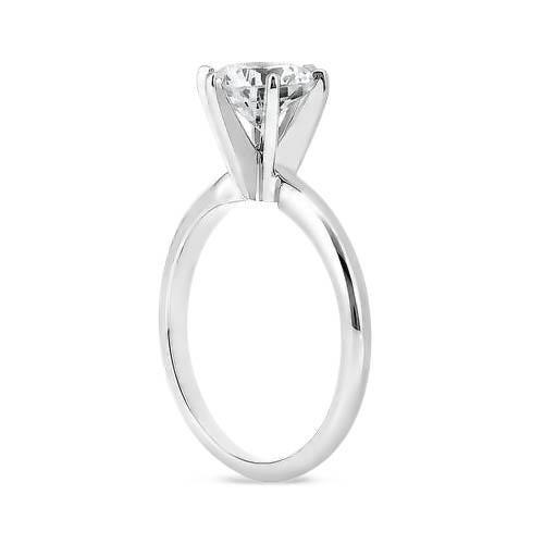 1.40 Ct Round Real Diamond Solitaire Wedding Ring White Gold 14K