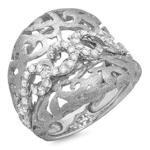 1.46 Carats Genuine Diamond Engagement Anniversary Fancy Ring White Gold 14K