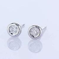 1.5 Carat Bezel Set Natural Diamond Stud Earring