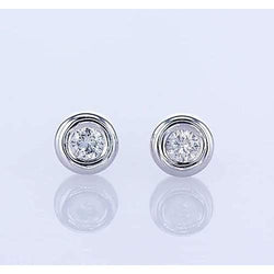 1.5 Carat Bezel Set Natural Diamond Stud Earring
