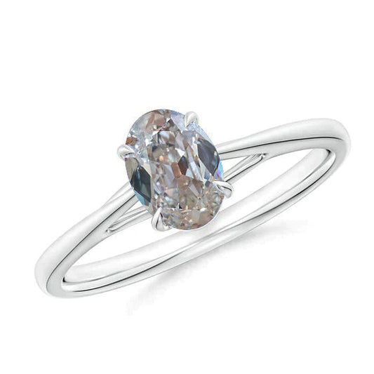1.5 Carat Delicate Oval Real Diamond Ring