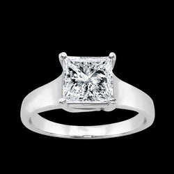 1.5 Carat Gold Princess Real Diamond Ring