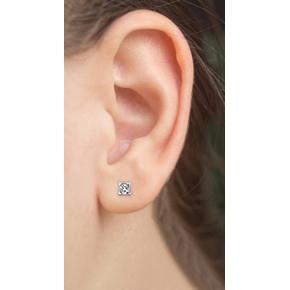 1.5 Carat Princess Cut Stud Diamond Earring White Gold 14K