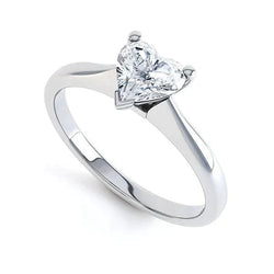 1.5 Carat Prong Set Heart Natural Diamond Ring