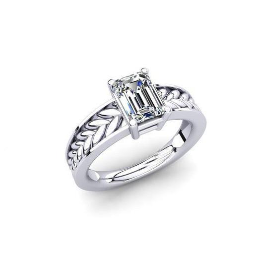 1.5 Carat Unique Emerald Diamond Ring