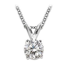 1.5 Carats Round Real Diamond Solitaire Pendant White Gold Women Jewelry