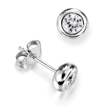 1.5 Ct Bezel Set Round Real Natural Earth Mined Diamond Women Stud Earring 14K White Gold