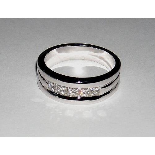 1.5 Ct Princess Cut Mens Diamond Wedding Ring