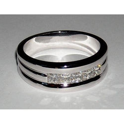 1.5 Ct Princess Cut Mens Real Diamond Wedding Ring