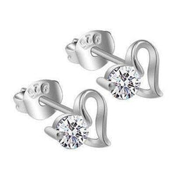 1.5 Ct Round Cut Real Diamond Heart Style Stud Earring 14K White Gold