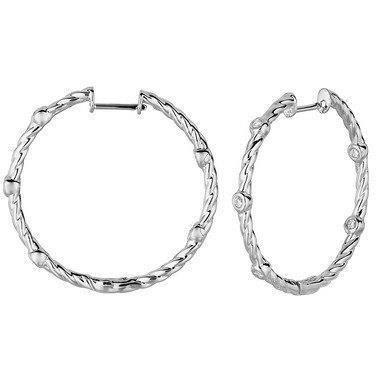 1.5 Ct Round Cut Real Diamond Lady Hoop Earrings