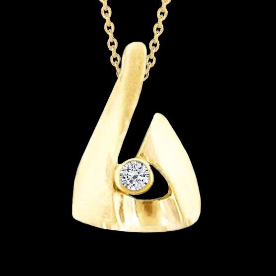 1.5 Ct. Genuine Diamond Solitaire Yellow Gold Pendant Necklace New