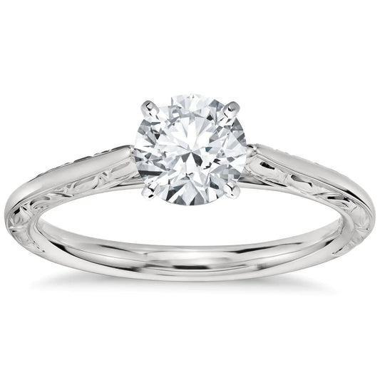 natural round diamond 1.50ct ring front view
